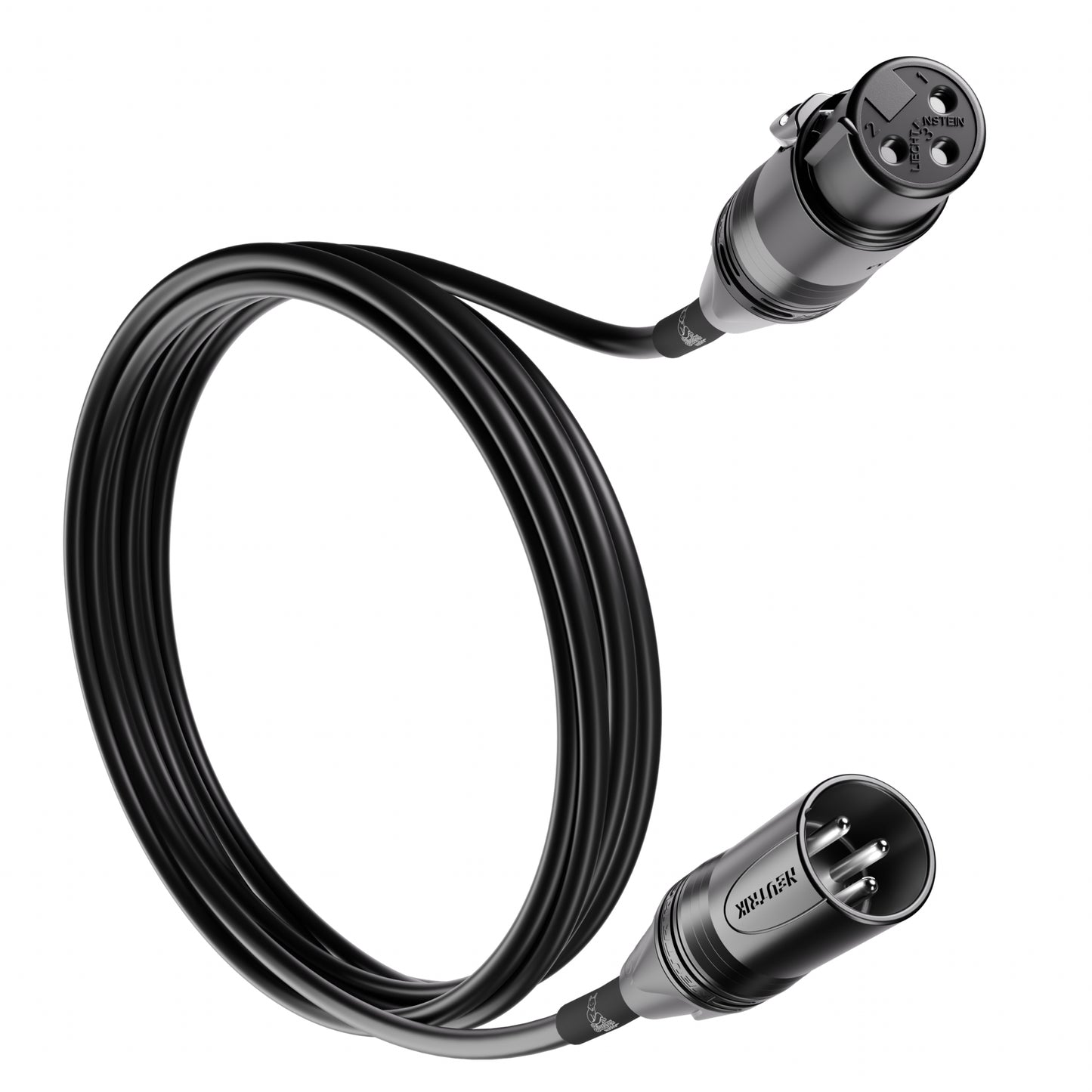 SilentFox Audio Premium XLR Microphone Cable, 10 ft, Black, XLR3F–XLR3M